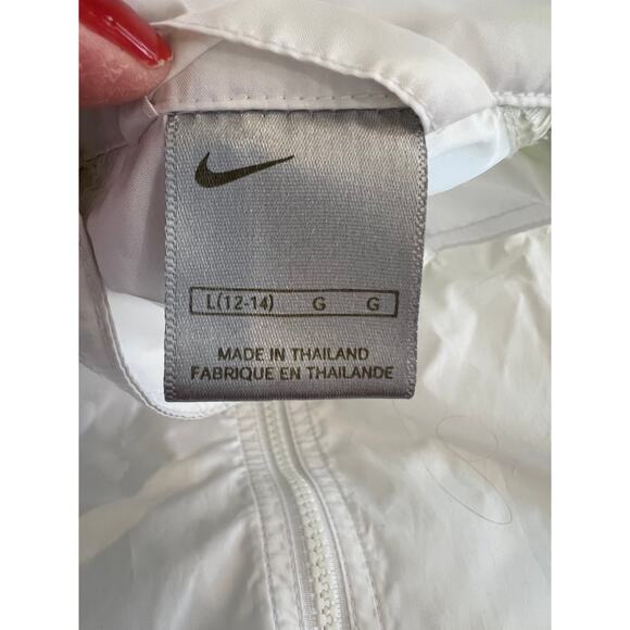 Vintage Ladies Nike Windbreaker Jacket White Green L - Picture 5 of 7